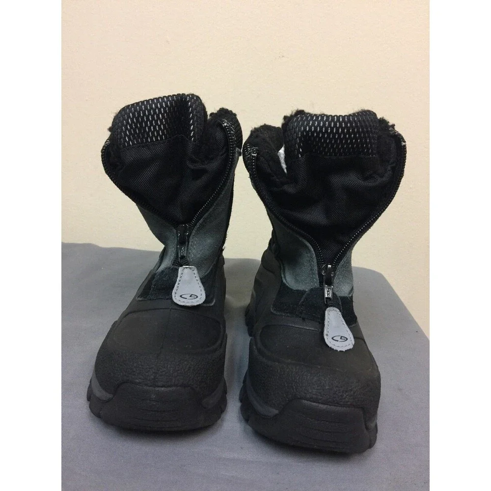 Target Boys Snow Boots Black And Gray  Suede Upper size 11